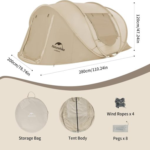 Naturehike 3-4 Kişilik Geniş Otomatik Popup Çadır - Görsel 8
