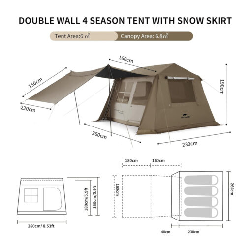 Naturehike Village 6 Çadır Otomatik Lüks Aile Çadırı - Görsel 8