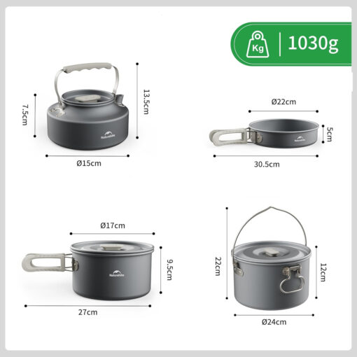 Naturehike Alüminyum Yemek Seti - Görsel 8