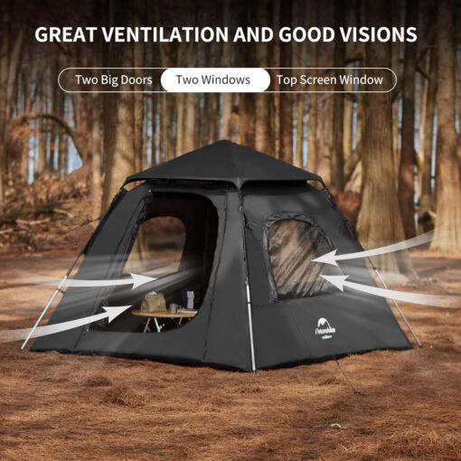 Naturehike Ango 3 Otomatik Çadır - Black Edition - Görsel 5