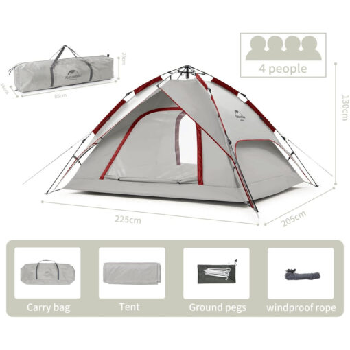 Naturehike Otomatik Çadır - Dual Purpose 4 Kişilik - Görsel 5
