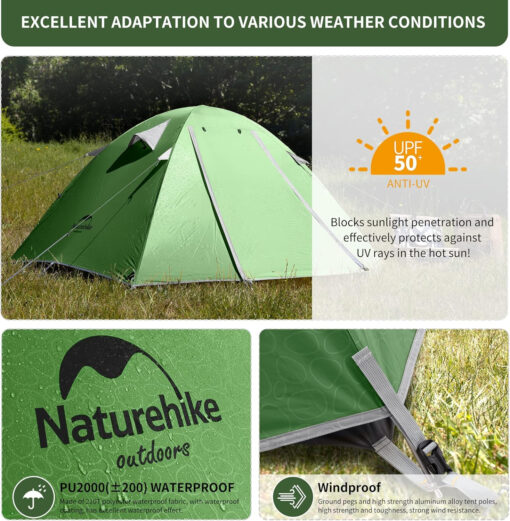 Naturehike Sky Pro 2 - Çift Kişilik Çadır Yeşil - Görsel 10