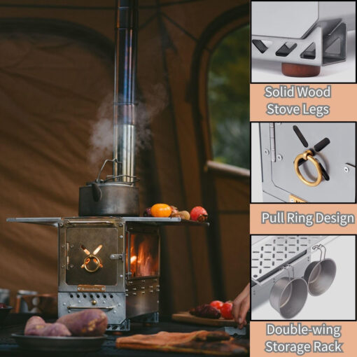 Naturehike Premium Kamp Sobası - Paslanmaz Çelik - Görsel 9